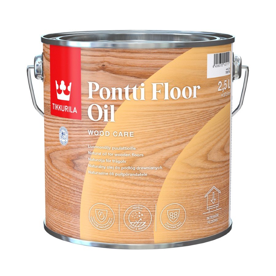 Natūralus aliejus medinėms grindims TIKKURILA, PONTTI FLOOR OIL, 2,5 l