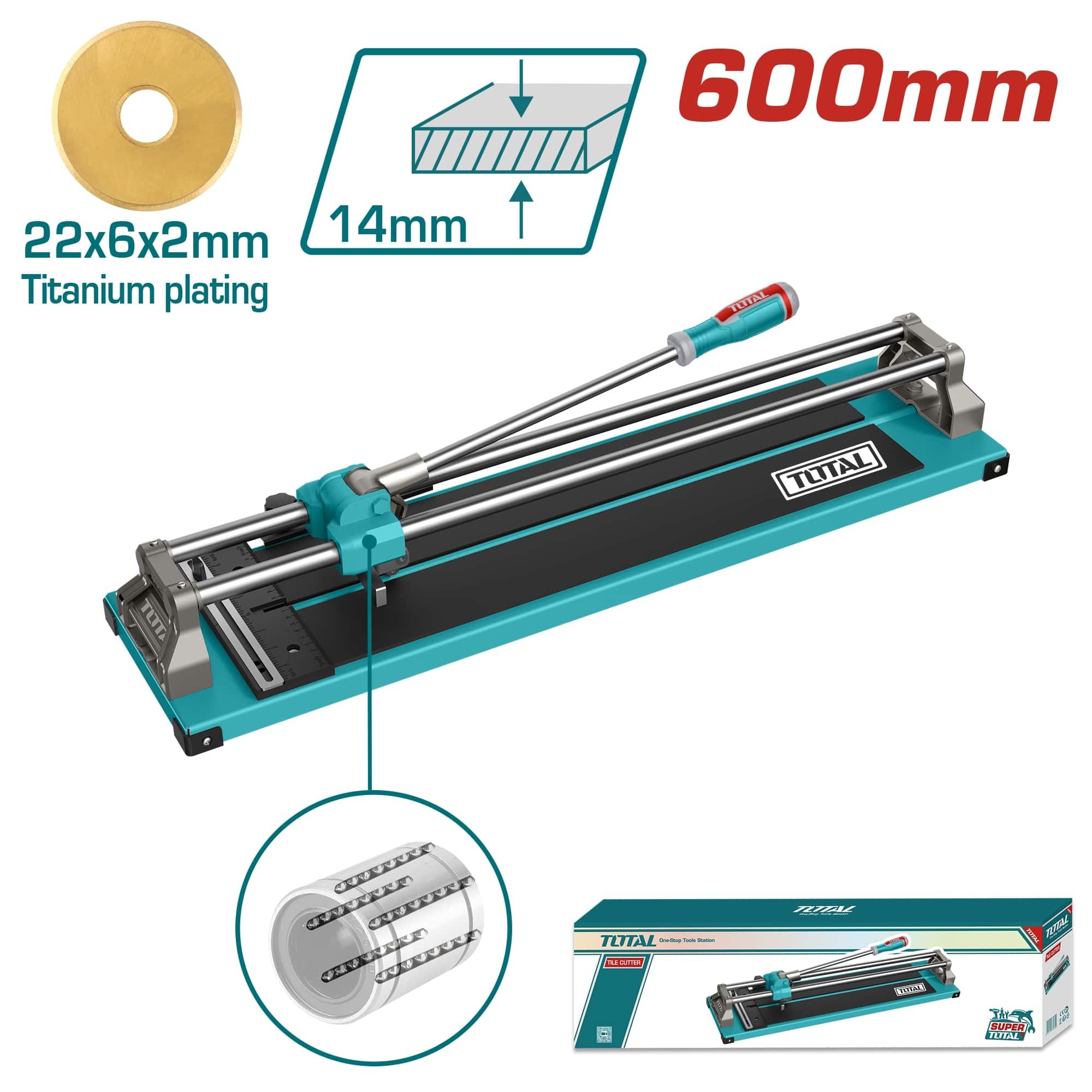 Plytelių pjovimo staklės TOTAL, pjovimo storis iki 14 mm, 600 mm, THT576002