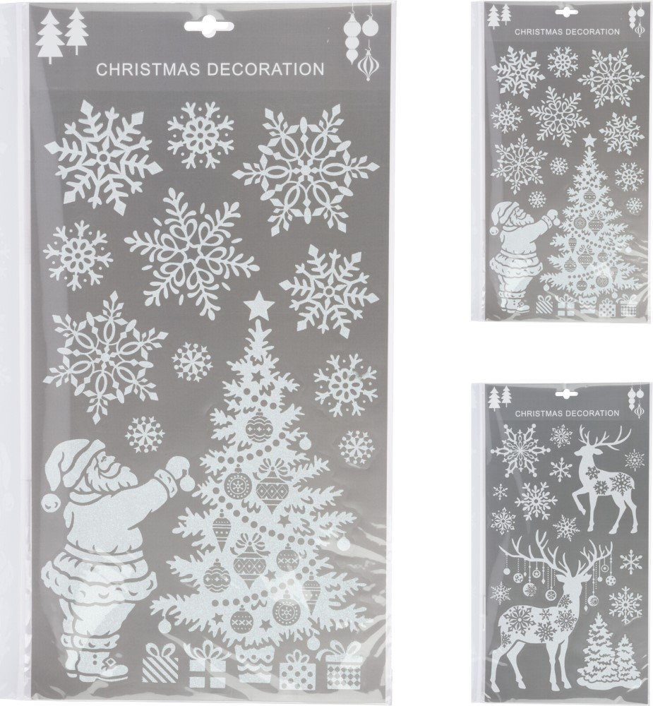 Kalėdiniai langų lipdukai, baltos spalvos