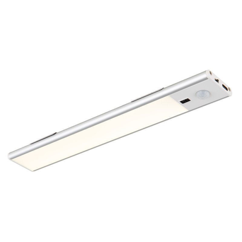 Šviestuvas GLOBO Tristan, LED, 1,4 W, 230V, 120 lm, 4000 K, 240x40x10 mm, su USB-A, su sensoriumi, virtuvei, plastikinis, laido ilgis 50 cm, baltos sp.