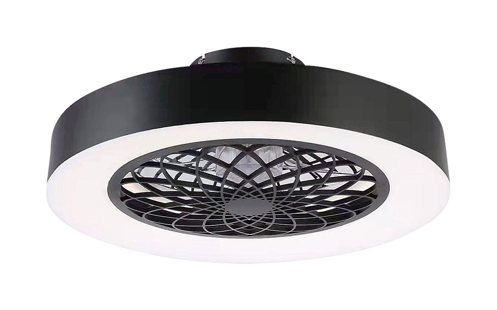 Lubinis LED šviestuvas RABALUX Adonias, 35W, 230V, 3000-6000K, 1600 lm, IP20, su 15W ventil. 6 greičių, su pultu, dimer., juodos/baltos sp., 480x170x480mm, 5419