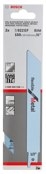 Pjūklo geležtės BOSCH S 922 EF Flexible for Metal