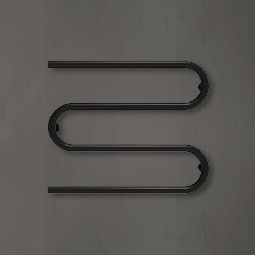 Rankšluosčių džiovintuvas-gyvatukas WELLMER, D32, 600x700mm, 3 laikikliai , F1/2'', AISI 316 nerūd.plienas, juoda sp., 15456J