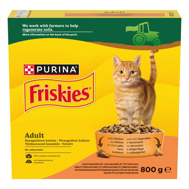 Sausas kačių ėdalas FRISKIES su vištiena ir daržovėmis, 800 g