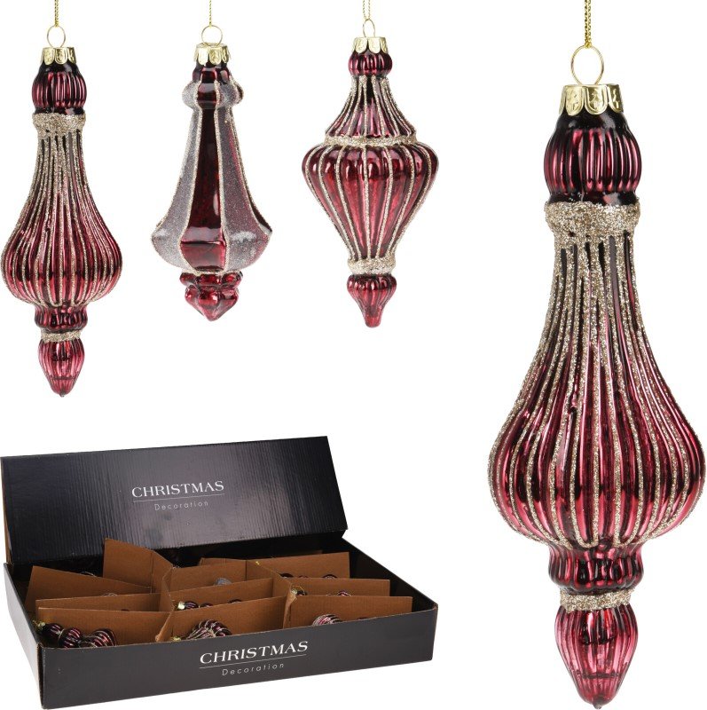 Eglutės žaisliukas, 4 skirtingi dizainai, bordinės sp., 65 x 65 x 160 mm