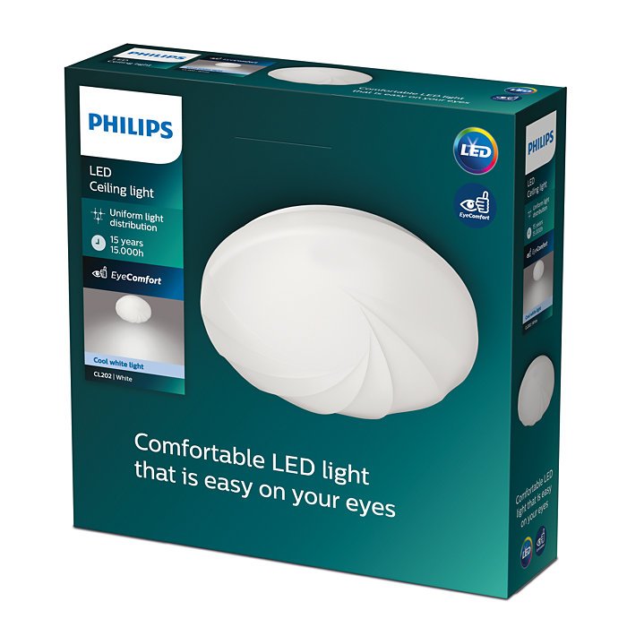 Lubinis LED šviestuvas PHILIPS Shore, 17 W, 4000 K, 1900 lm, IP20, 15000 val., 320 mm skersmens