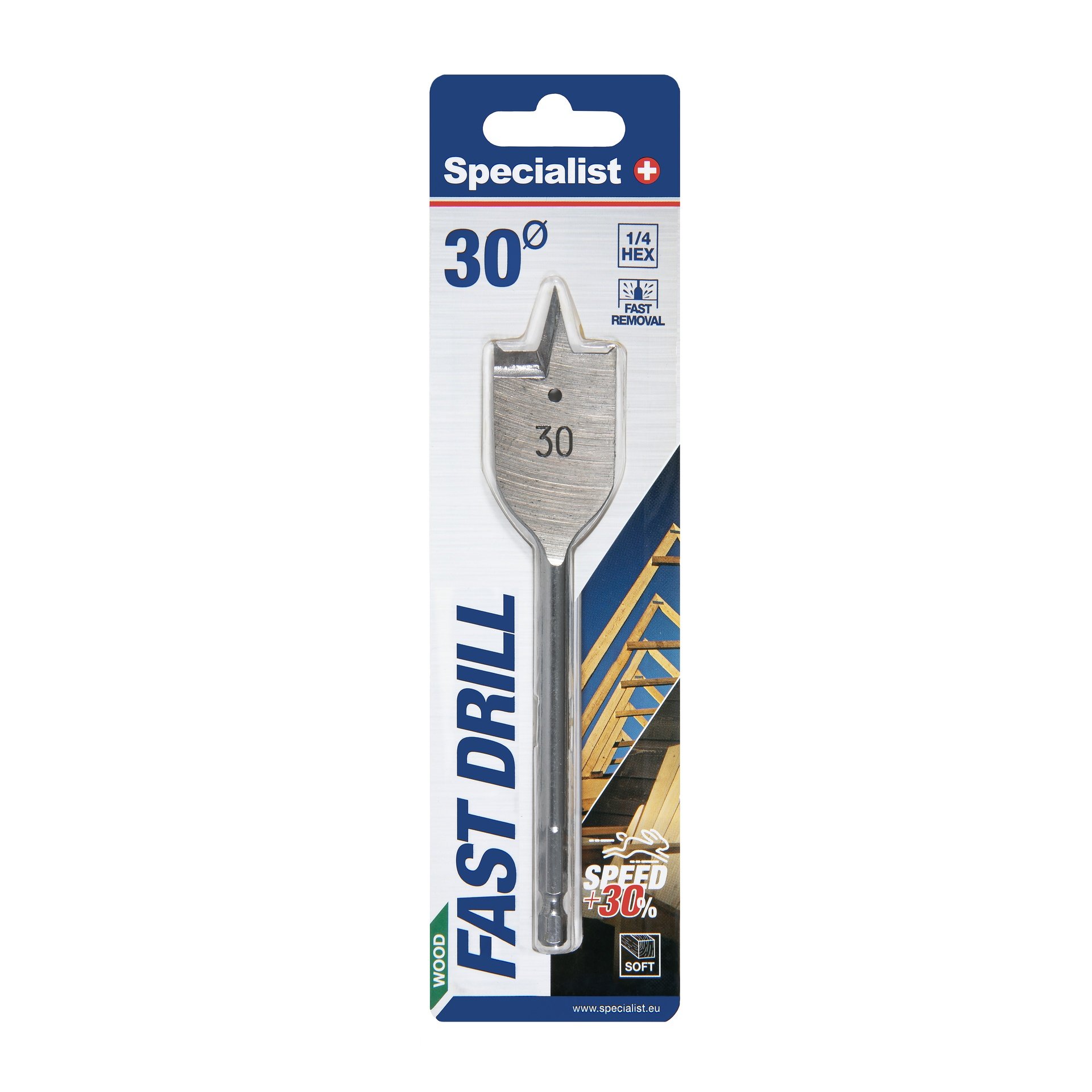 Plunksninis grąžtas medžiui SPECIALIST+, 30 mm