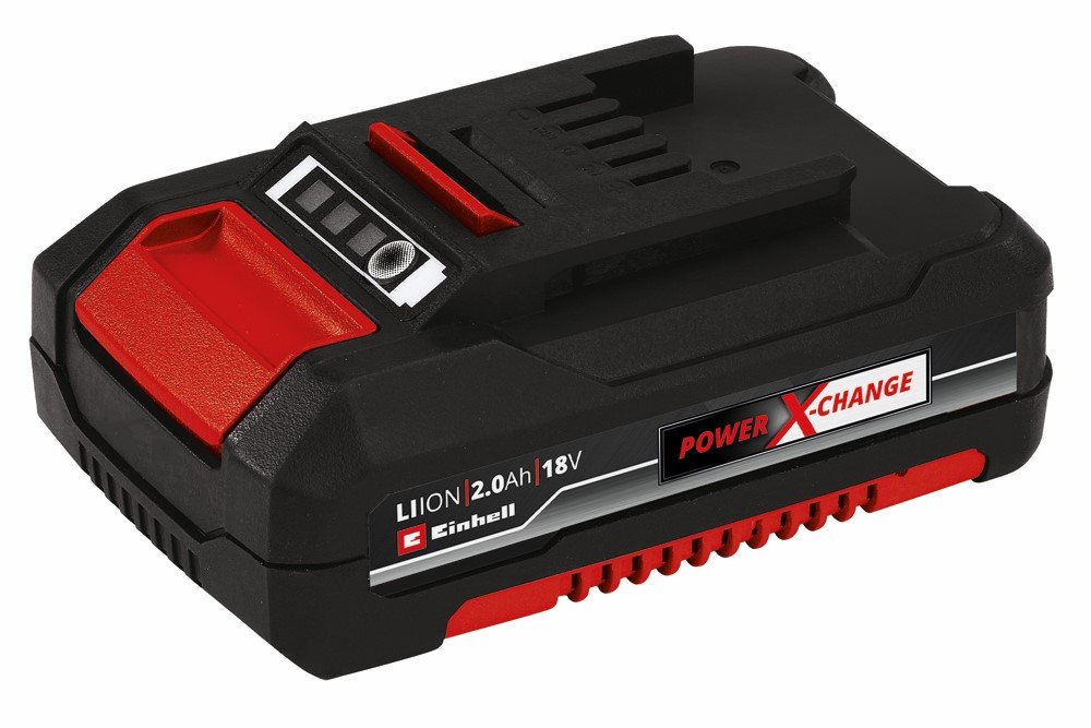 Akumuliatorius EINHELL PXC 18V, talpa 2,0 Ah, korpusas apsaugotas nuo dulkių, korozijos ir mechaninių pažeidimų