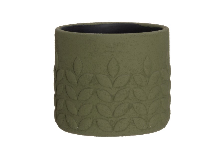 Kambarinis keraminis vazonas 4Living Vilja, žalios sp., 17,5 x 17,5 x 15,5 cm.