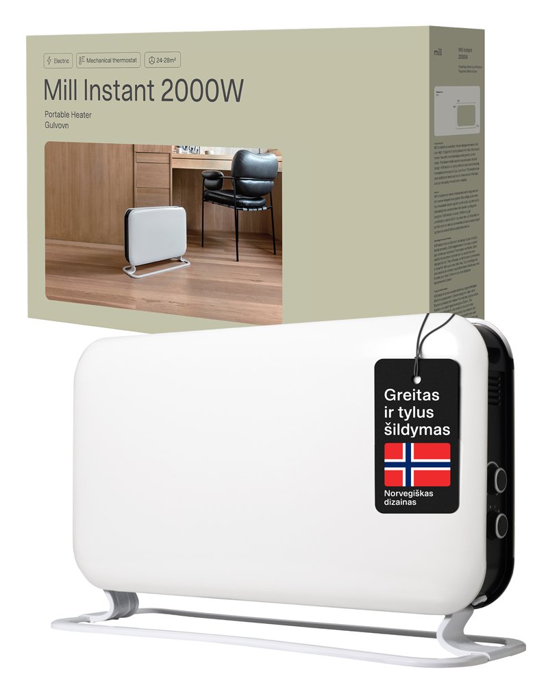 Konvekcinis šildytuvas MILL SG2000MEC, 2000 W, 5-20 m² patalpoms, baltos sp.