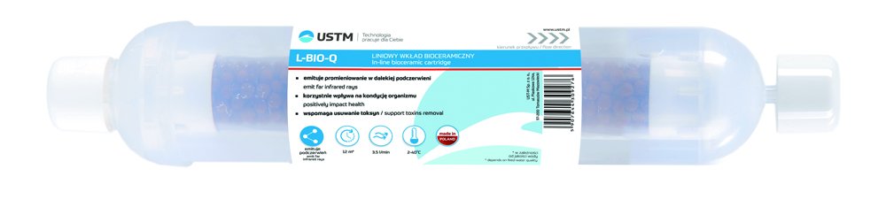 Vandens filtravimo kasetė USTM L-BIO-Q, 10", In-Line, biokeraminis filtras, 1/4" greita jungtis