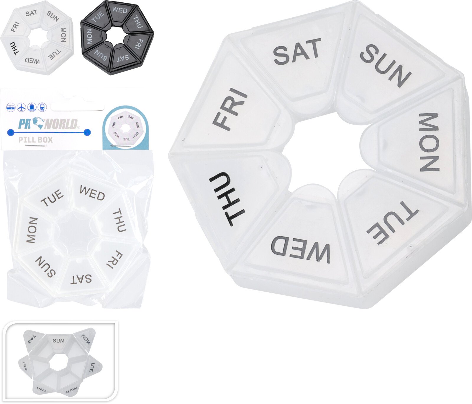 Dėžutė vaistams/vitaminams savaitei, 2 skirtingų sp.