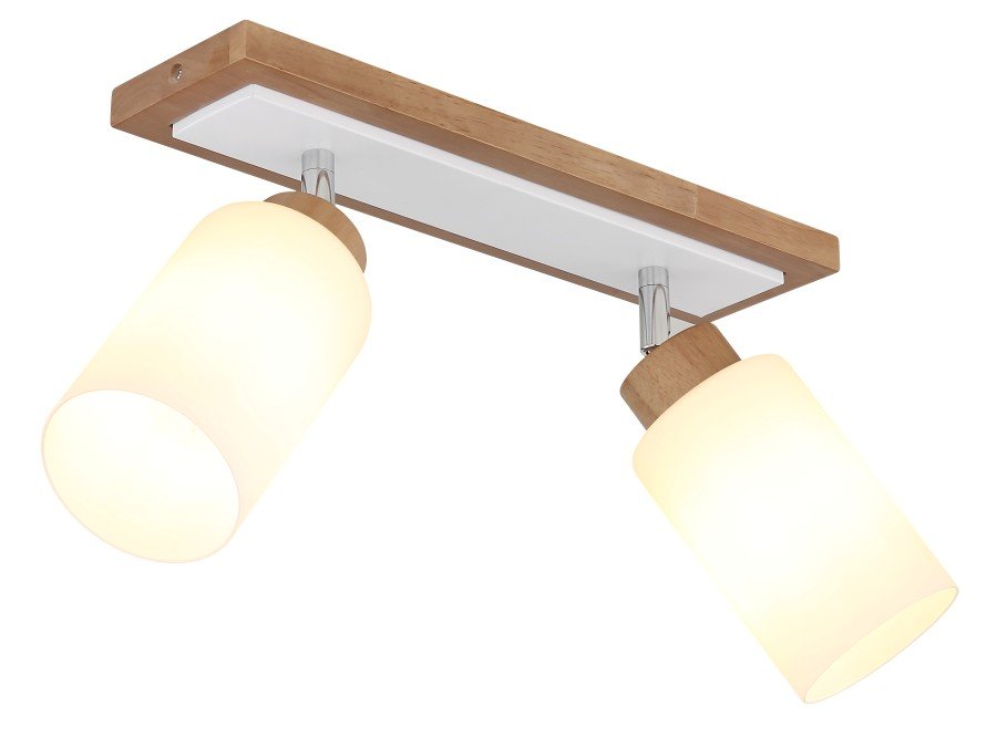 Kryptinis šviestuvas GLOBO Rowena, E27, 2 x 60W, 230V, matinės baltos spalvos, 600 x 103 x 220 mm, 15977-2