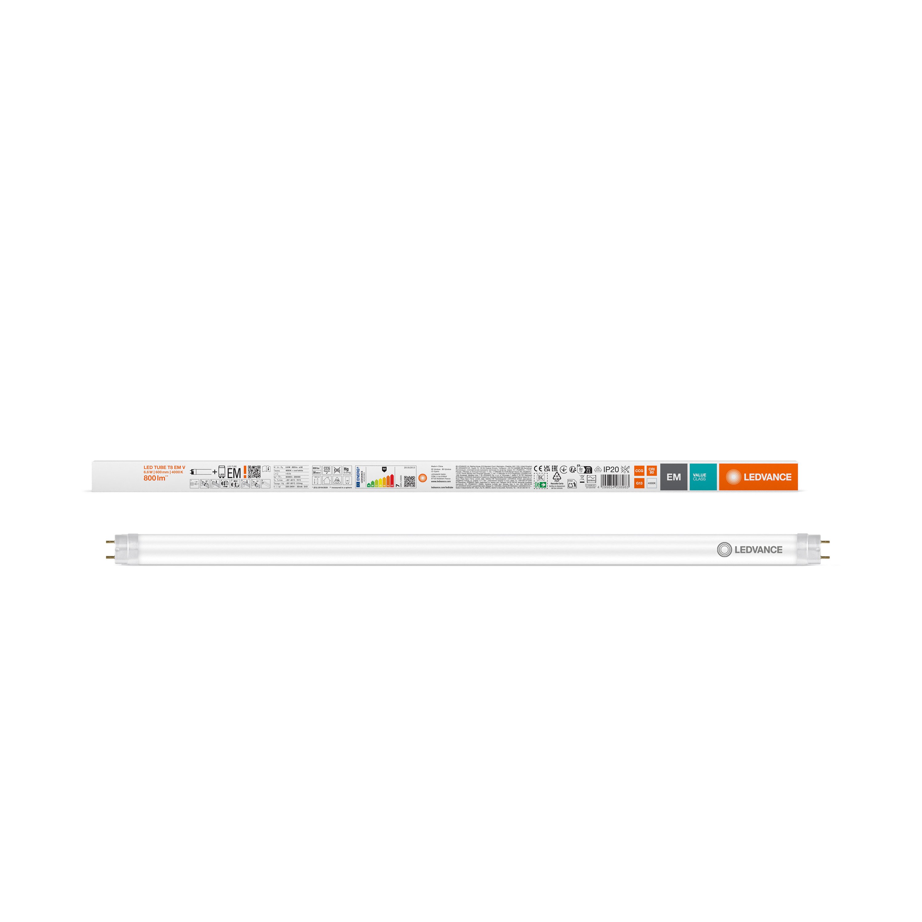 LED lempa LEDVANCE Tube, 6,6W, G13, 220-240V, 4000K, 800 lm, 60cm.