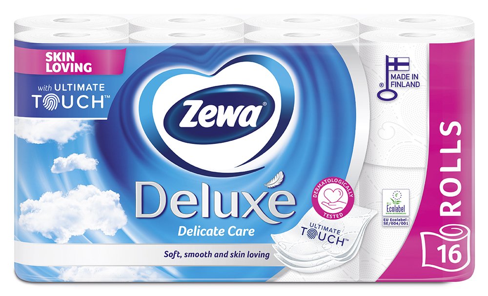 Tualetinis popierius ZEWA Deluxe Pure White, 3-jų sluoksnių, 16 vnt.