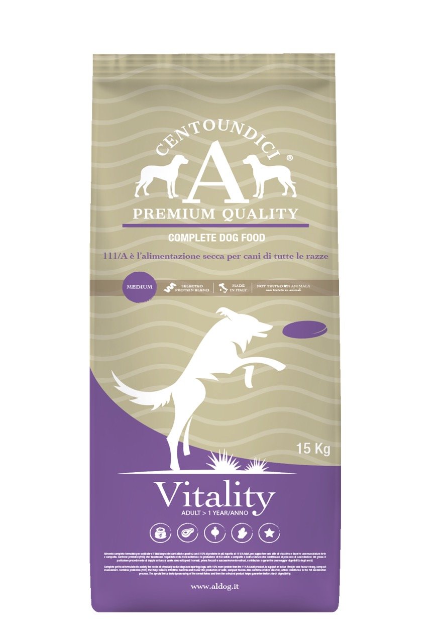 Sausas šunų ėdalas CENTOUNDICI, ištvermingiems ir sportiškiems šunims, su mišria mėsa, 15 kg