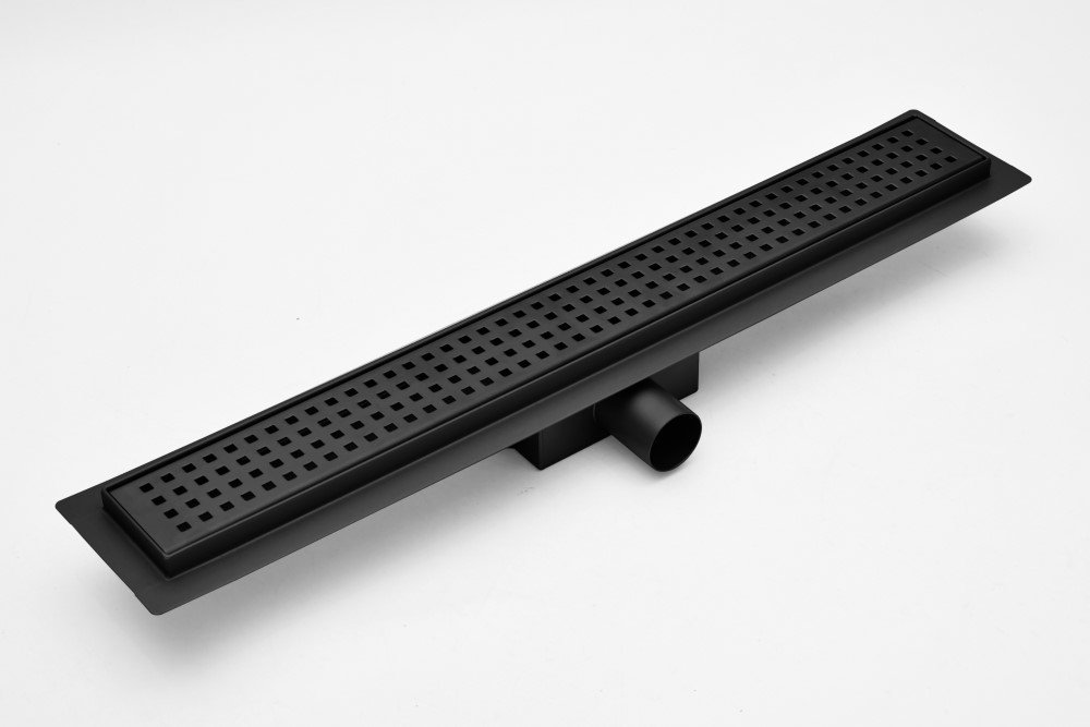 Metalinis dušo latakas 800 x 70 x 70 mm, juodas