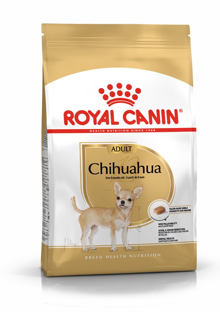 Sausas šunų ėdalas ROYAL CANIN, visavertis pašaras, specialiai suaugusiems ir subrendusiems čihuahua veislės šunims, (virš 8 mėnesių amžiaus), 0,5 kg