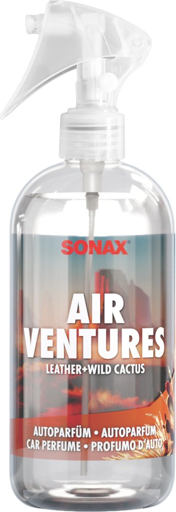 Automobilių oro gaiviklis SONAX, AirVentures, Oda ir Laukinis kaktusas, purškiamas kvapas, 300 ml