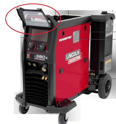 Apsauginis skydelis valdymo panelei LINCOLN ELECTRIC POWERTEC IC, II kartos