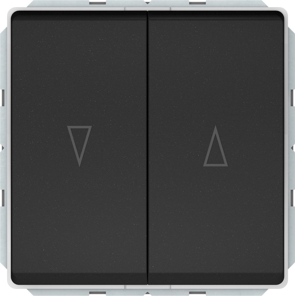 Žaliuzių jungiklis VILMA ST150, 2 klavišų, įleidžiamas, be rėmelio, juoda matinė sp., P410-020-02 