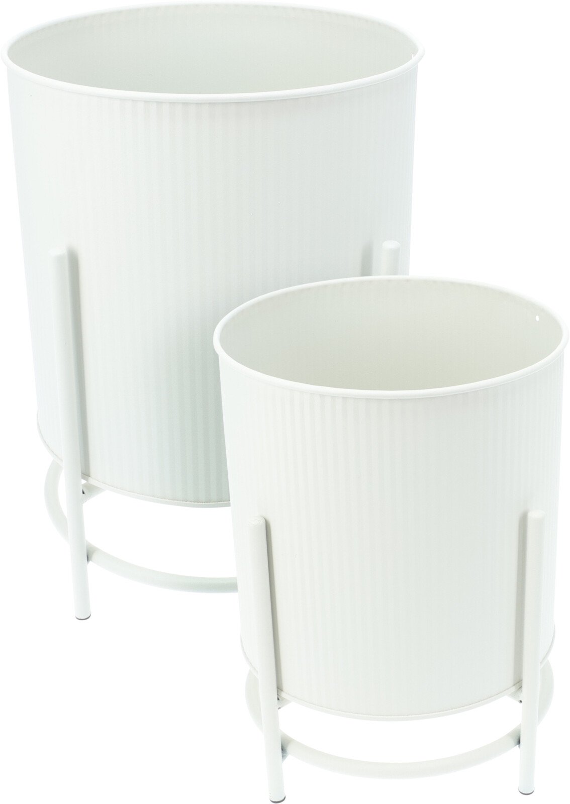 Kambarinis vazonas, ant kojelių, baltos sp., metalinis, 17 x 23,5 cm