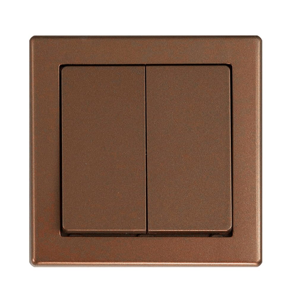Jungiklis TIMEX, 2 klavišų, paviršinis, 10 A, 250 V, rudos sp., WNT-2 Jw BR, A550140018