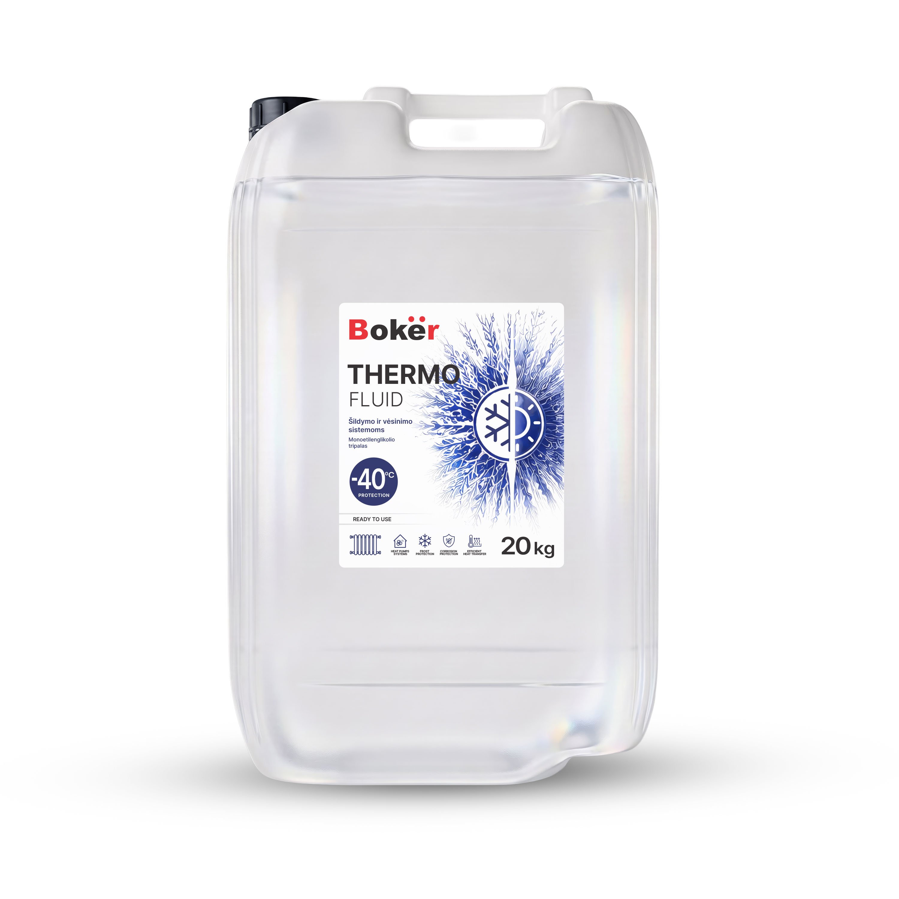 Šildymo sistemos skystis BOKER PG-343, tirpalas -40°C, 20kg