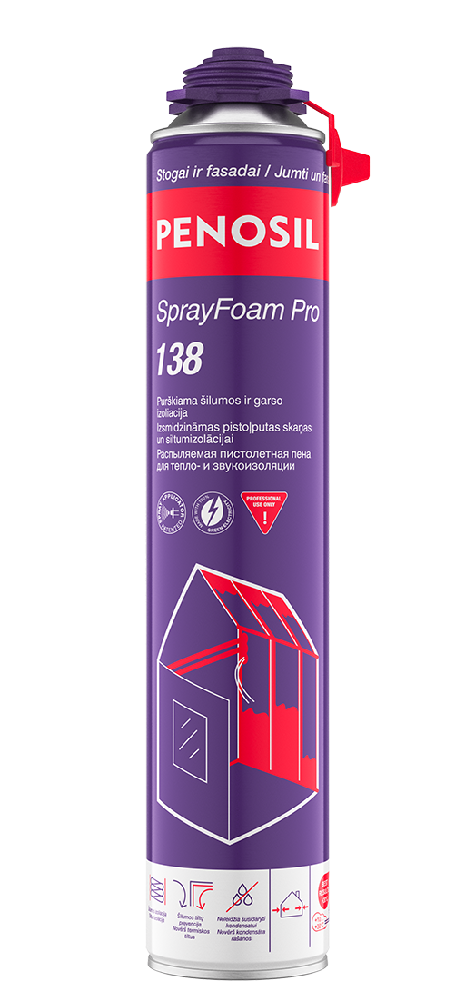Puškiama termoizoliacija PENOSIL SprayFoam Pro 138, 810 ml