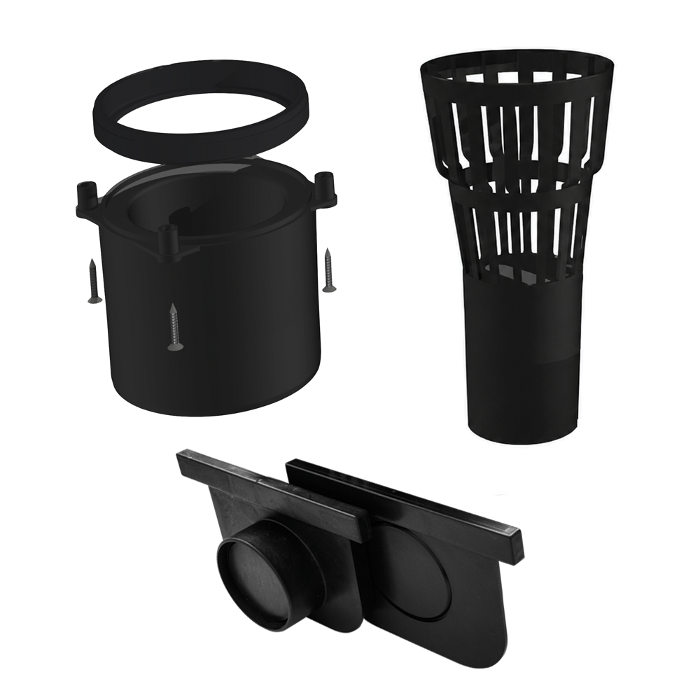 Plastikinio latako Dakota MIDI sifono komplektas, su išėjimu į Ø 110 mm iš apačios