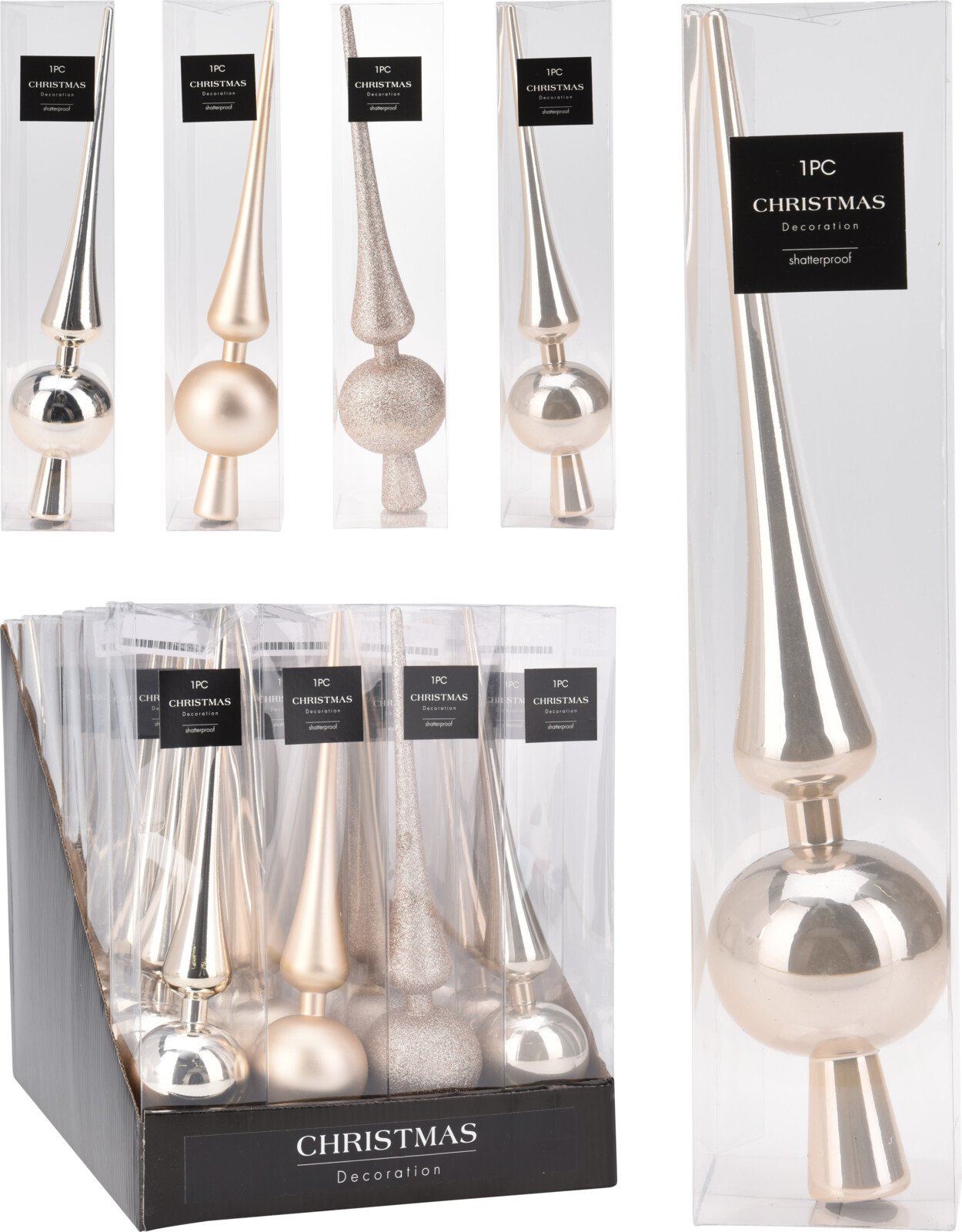 Eglutės viršūnė, 4 skirtingos sp., 6 x 6 x 29,5 cm