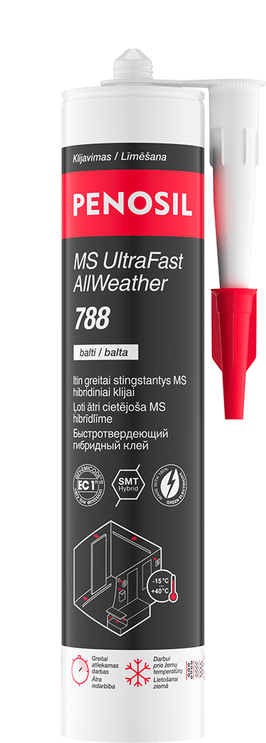 Hibridiniai klijai PENOSIL Ms UltraFast AllWeather 788, 290 ml, balti, greitai stingstantys