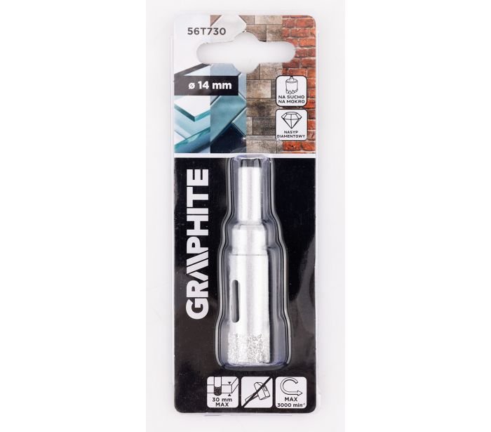 Deimantinis grąžtas GRAPHITE, 14 mm
