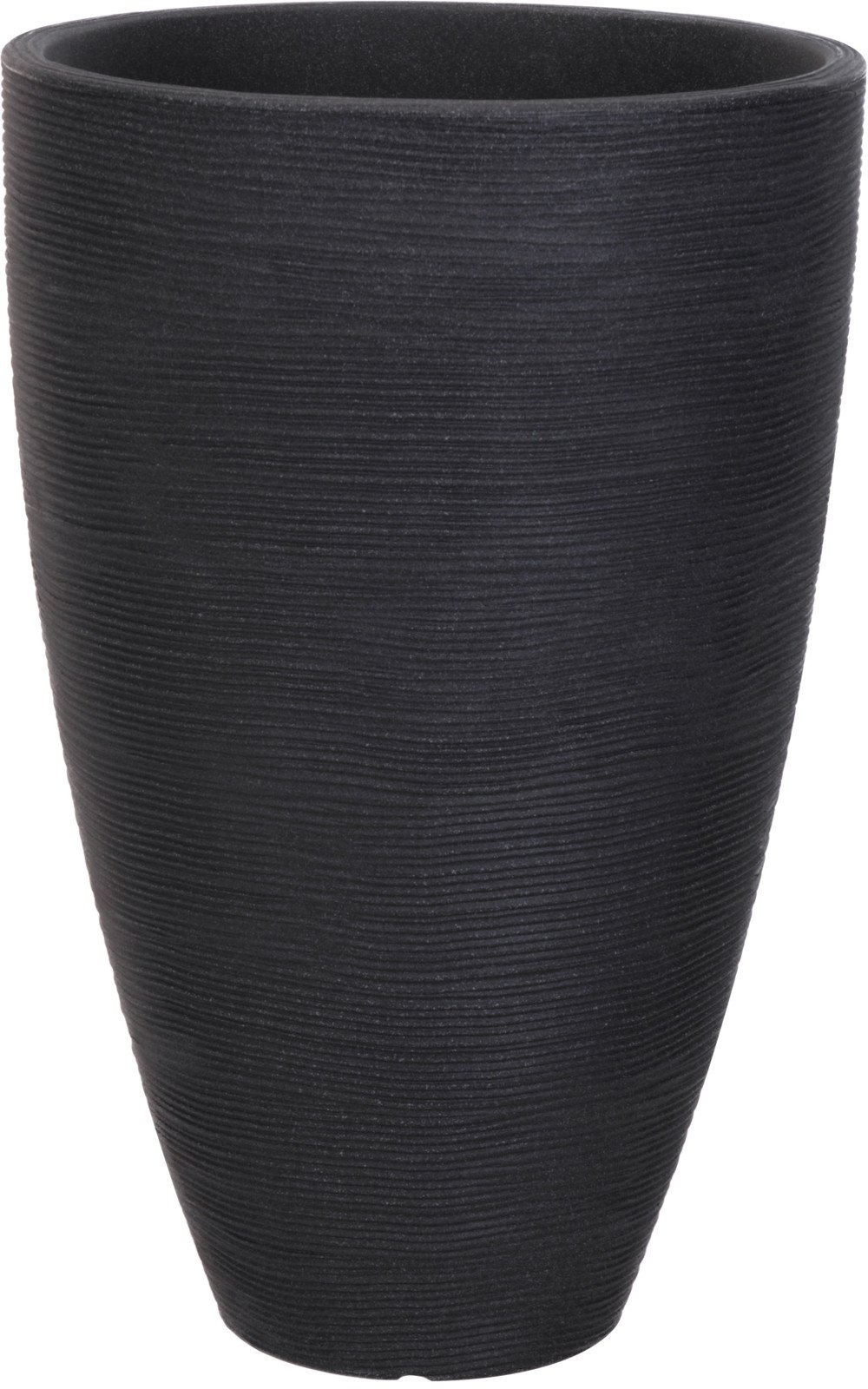 Plastikinis lauko vazonas, ovalus, antracito sp., skersmuo 40 cm., aukštis 60 cm