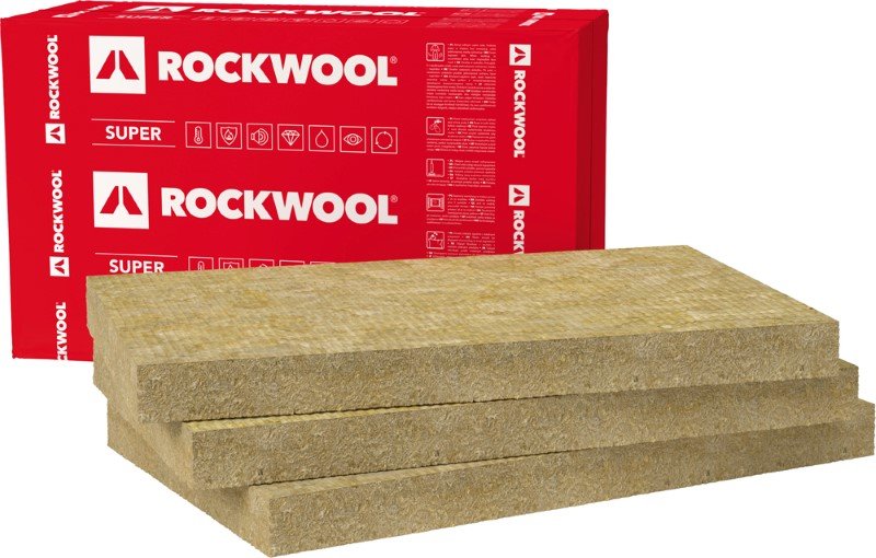 Akmens vata ROCKWOOL Superrock, matmenys 200 x 565 x 1000 mm, 1 pak. - 0,452 m³, universalios vatos plokštės, 127429