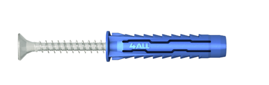 Universalus kaištis RAWLPLUG 4ALL, 10 x 50 mm, su medsraigčiu 6 x 60 mm, 25 vnt.