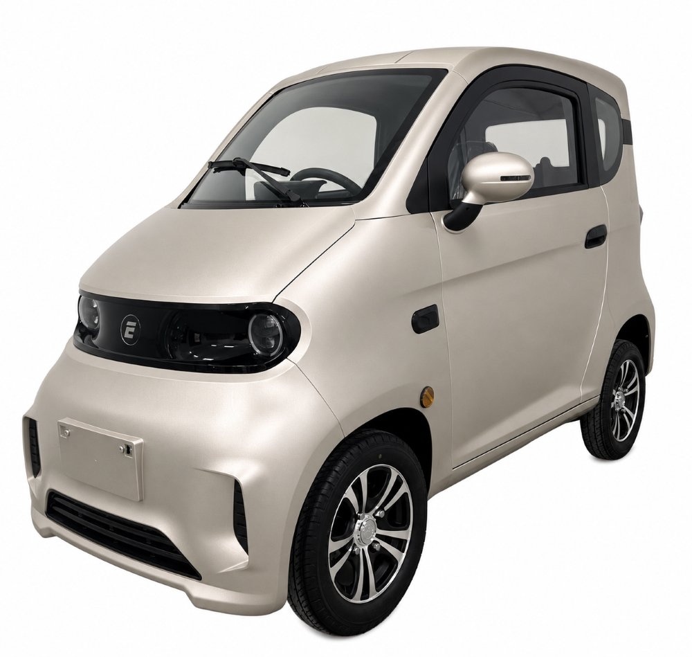 Elektrinis Mini Auto EKOMOTO J7, Kreminis, 1000W, 100Ah švino baterija