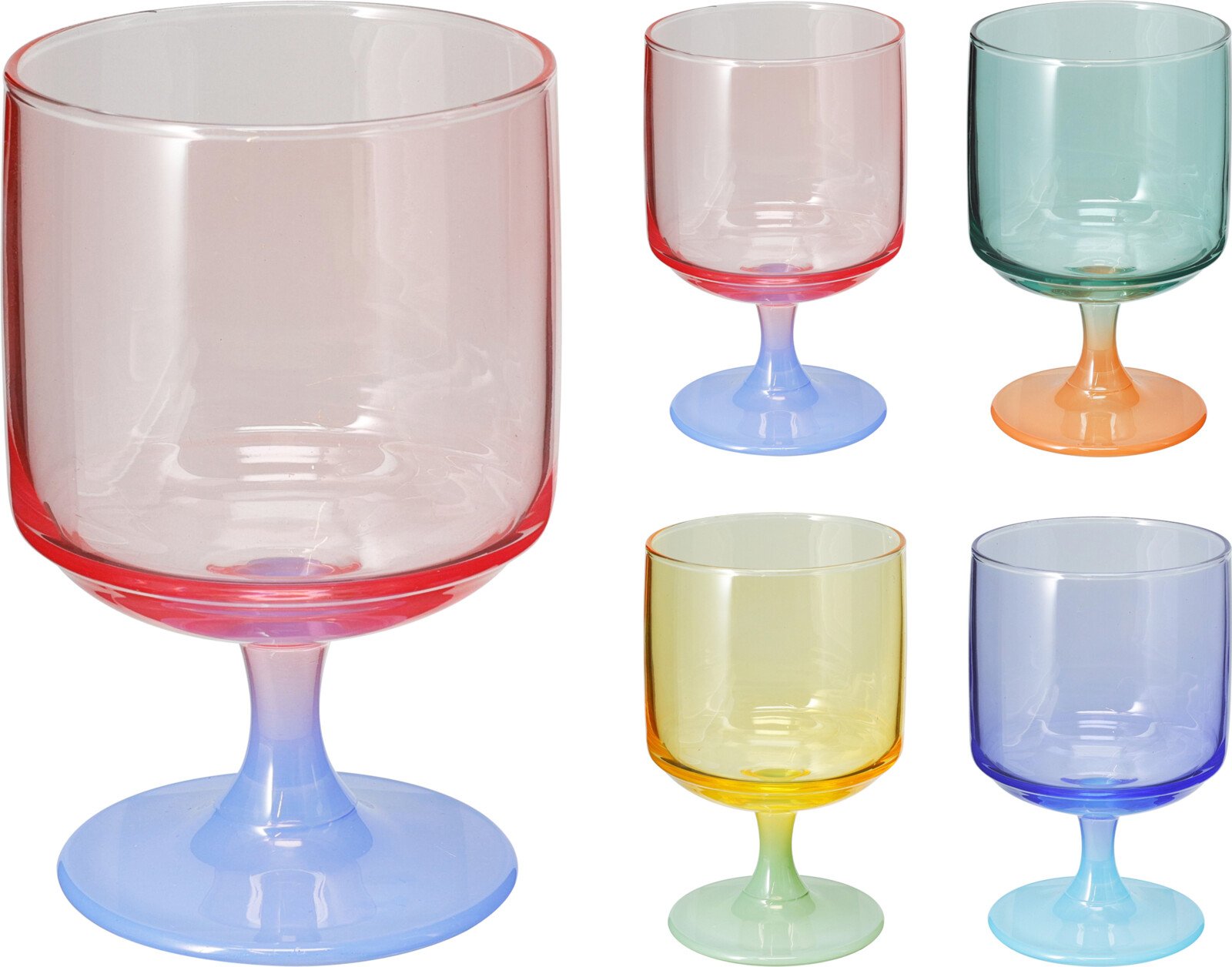 Vyno taurė, 300 ml, 4 skirtingų spalvų dizainų