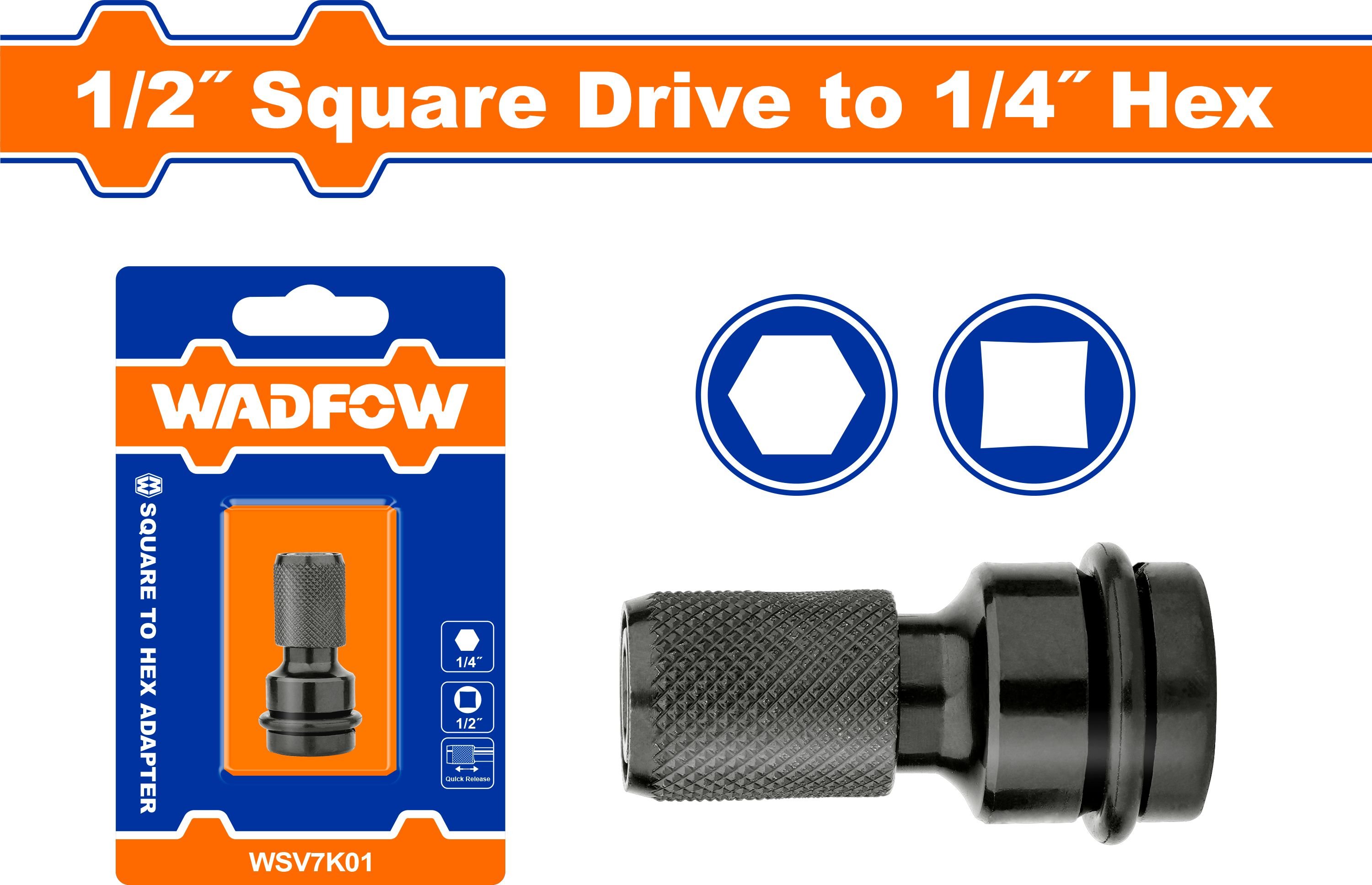 Adapteris sukimo antgaliams WADFOW, 1/2" į 1/4", WSV7K01
