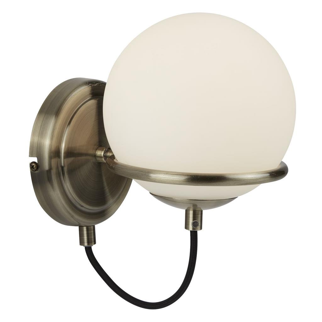 Sieninis šviestuvas SEARCHLIGHT Sphere, E14, 1x60W, AXPxG 25x15x15 cm, antikinio žalvario sp., 7091AB
