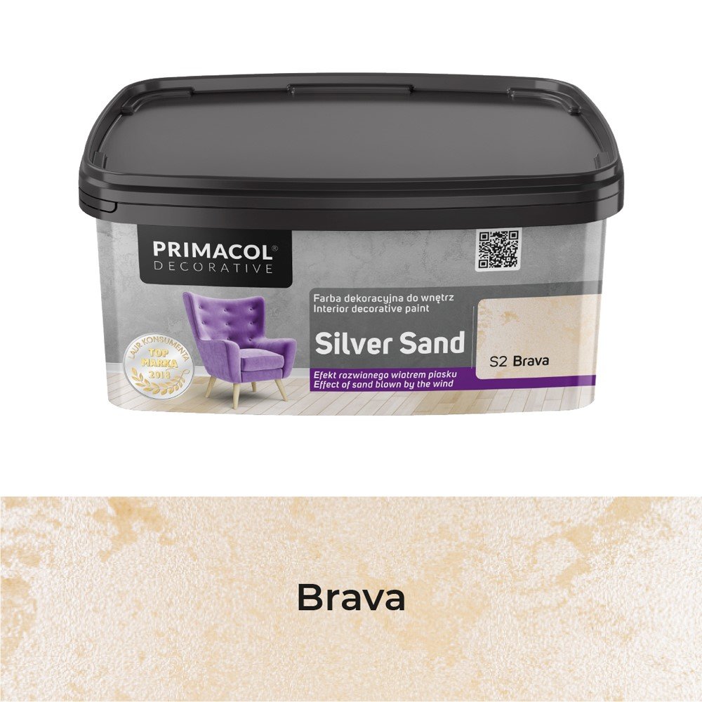 Struktūriniai dažai PRIMACOL Silver Sand, 1 l, Brava