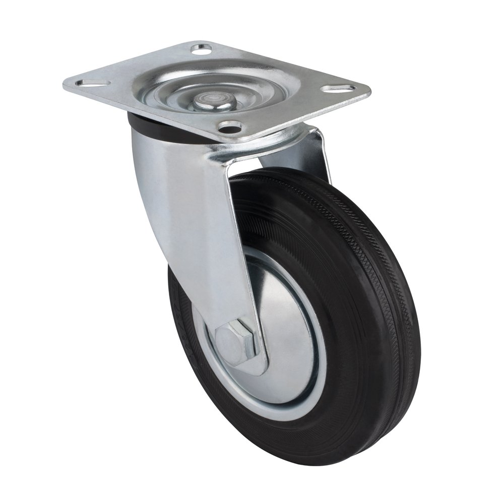 Pasukamas ratukas WALTECO, d-125 mm, su plokštele, apkrova 70 kg