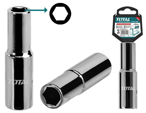 Šešiakampė prailginta galvutė TOTAL, 1/2", 50BV30, 11 mm, ilgis 76 mm, THTST12113L