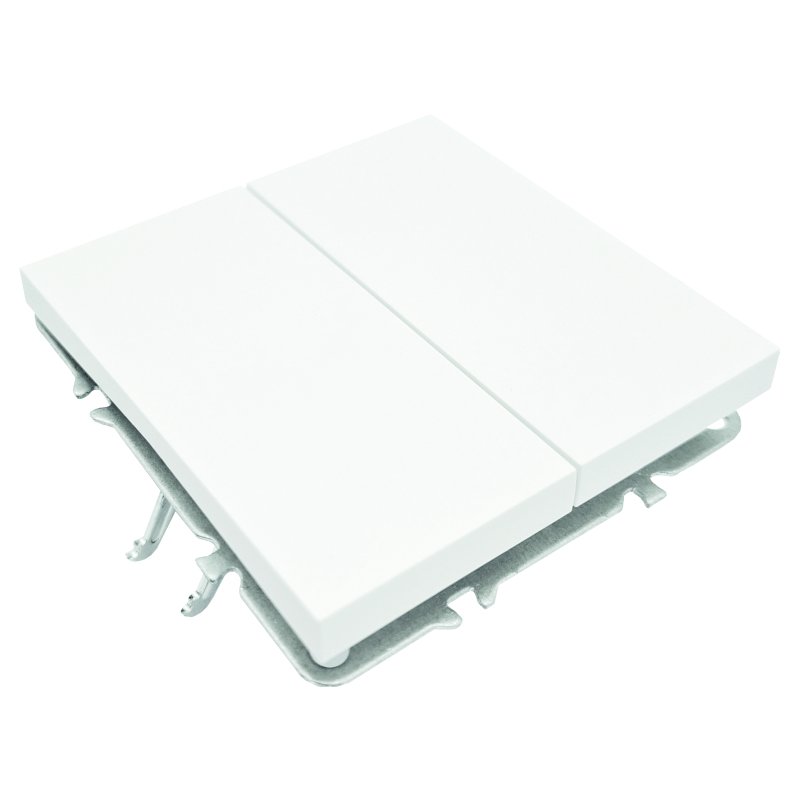 Jungiklis TOPE Bora, 2 klavišų, įleidžiamas, baltos sp., 16 A, 250 V, 500900004