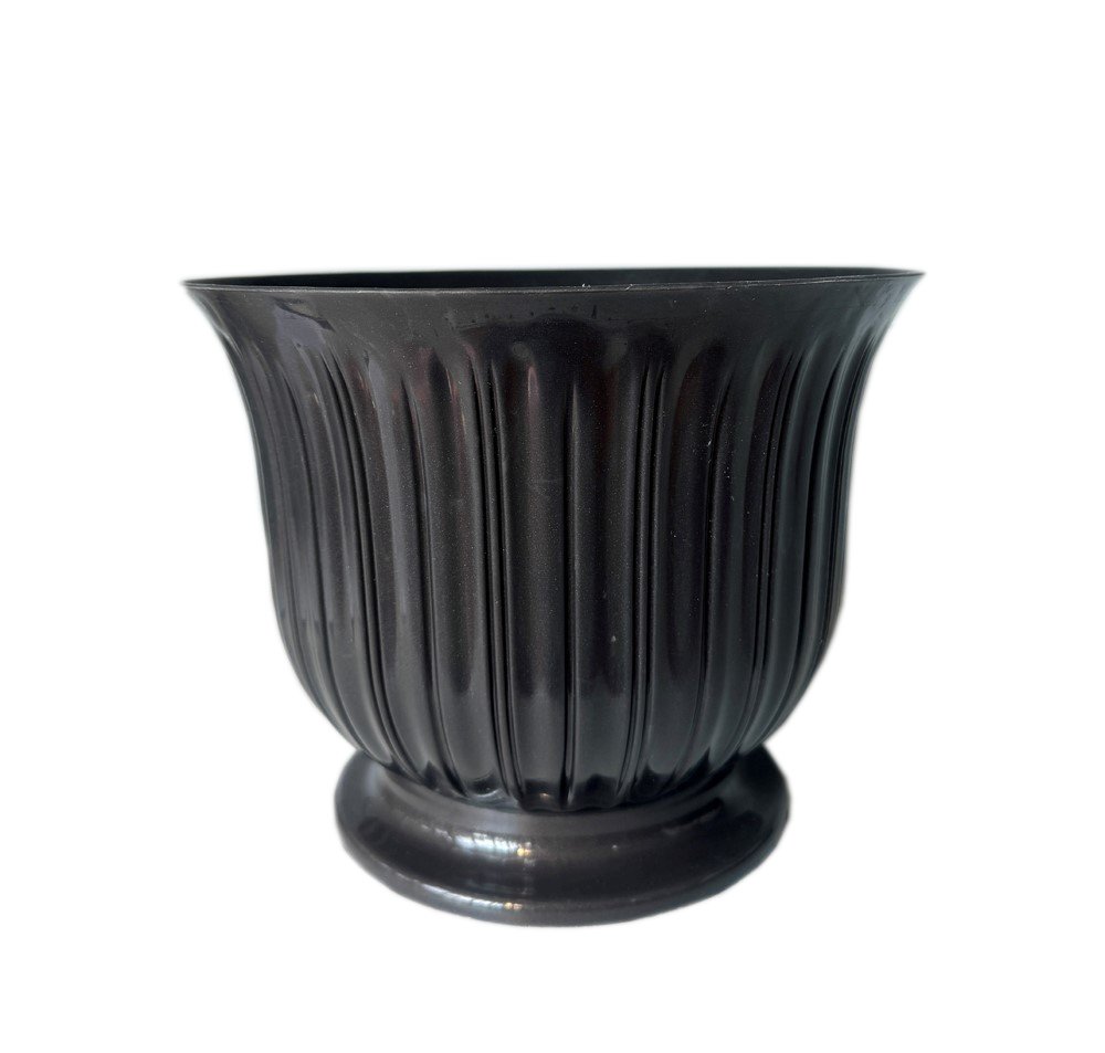 Plastikinis kapų vazonas "Lilia" (221), grafito sp., vazono skersmuo 30 cm.