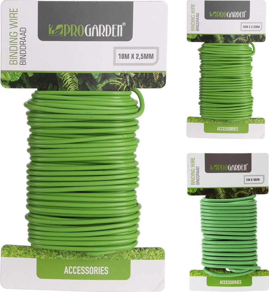 Augalų tvirtinimo viela Progarden, 2 skirtingų ilgių (10 m. x 2,5 mm. arba 5 m. x 4 mm.)