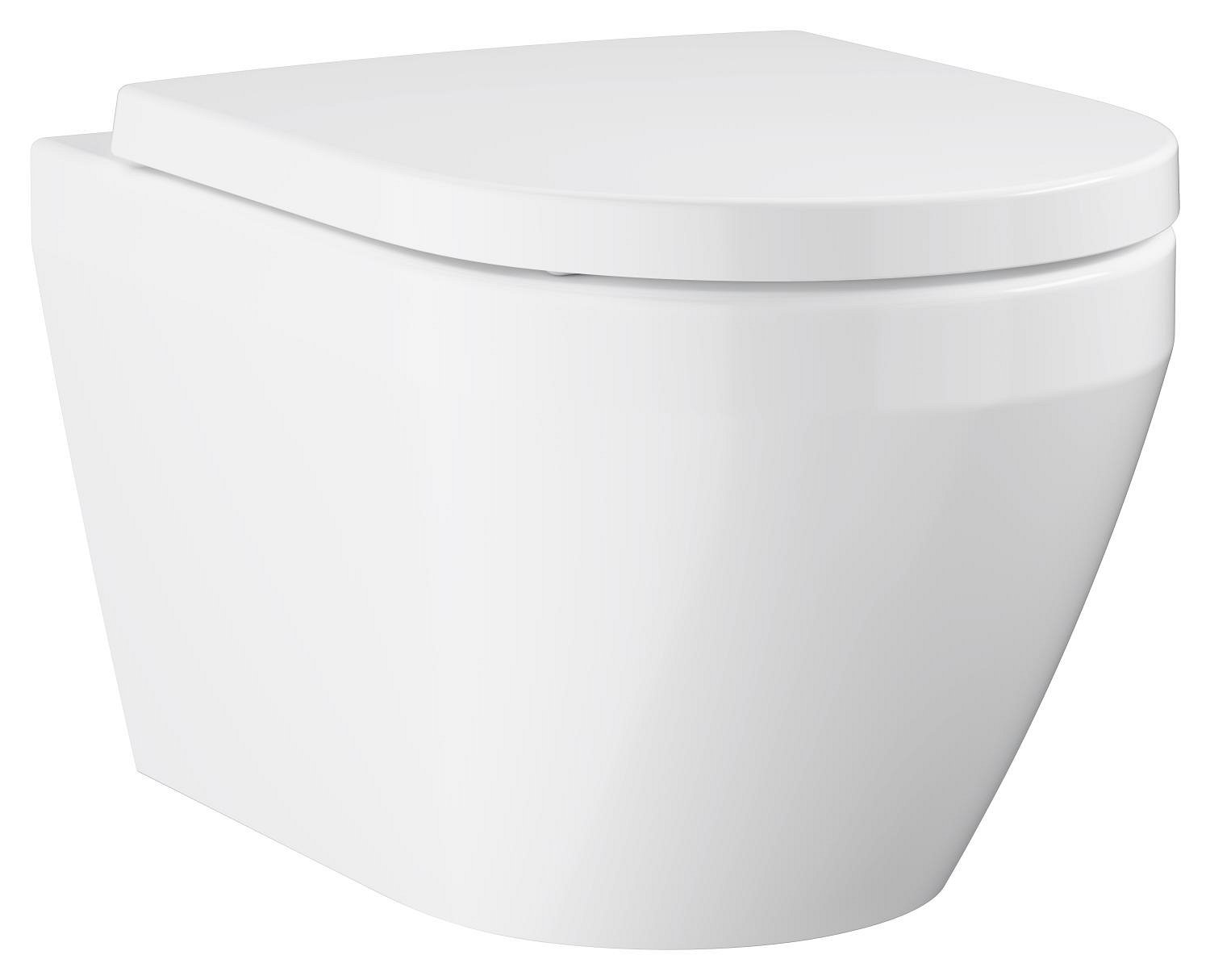 Klozetas GROHE EURO CERAMIC 2.0, pakabinamas, be nuplovimo lanko, su Triple Vortex nuleidimu, su lėtai  nusileidžiančiu dangčiu, baltas, 102510SH00