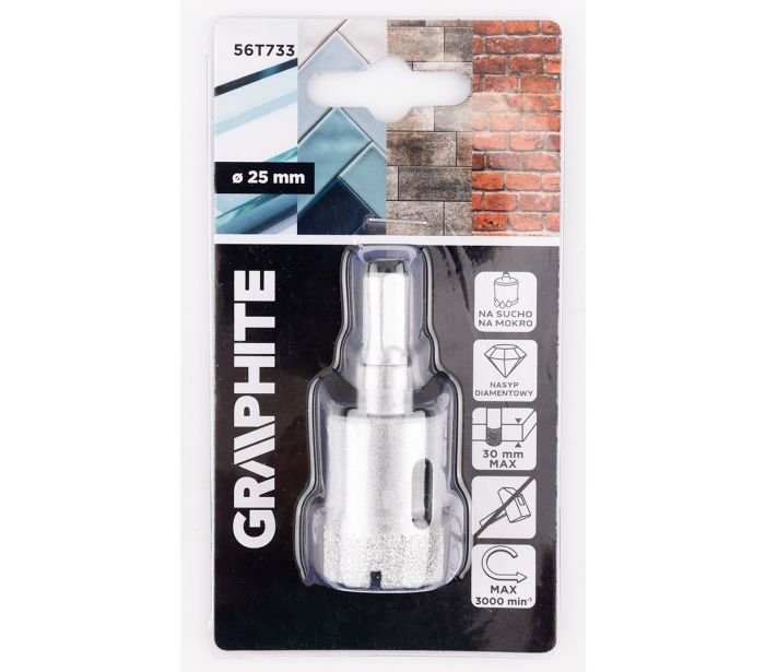 Deimantinis grąžtas GRAPHITE, 25 mm