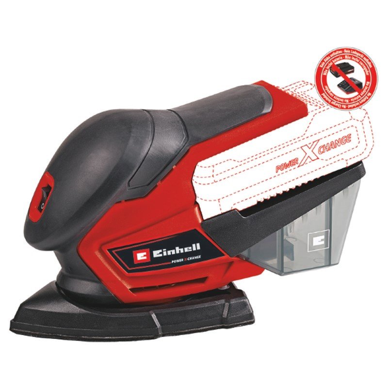 Akumuliatorinis multišlifuoklis EINHELL TE-OS 18/150 Li PXC, Solo, 18 V, Li-ion, be akumuliatoriaus, osciliacijos skersmuo 1,6 mm, osciliacijos greitis 24000/min.