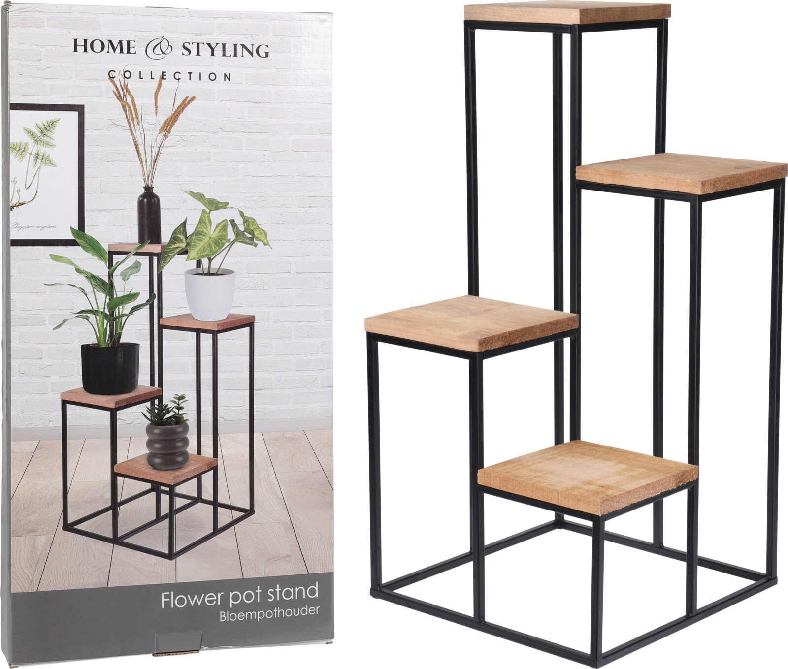 Stovas gėlėms, 4-ų vietų, metalinis, 34 x 34 x 67 cm.